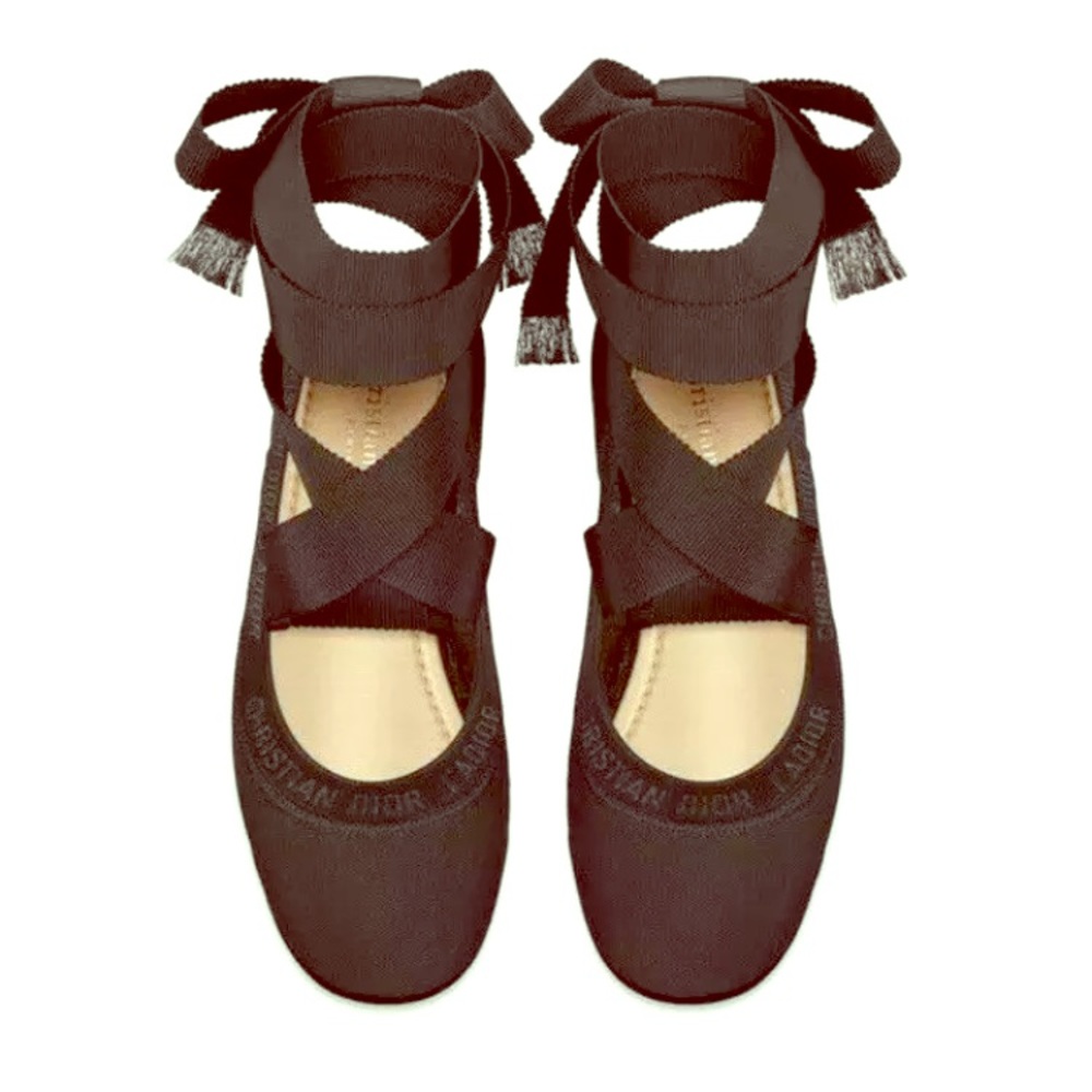 Christian Dior Academy Lace-Up Ballerina Flats